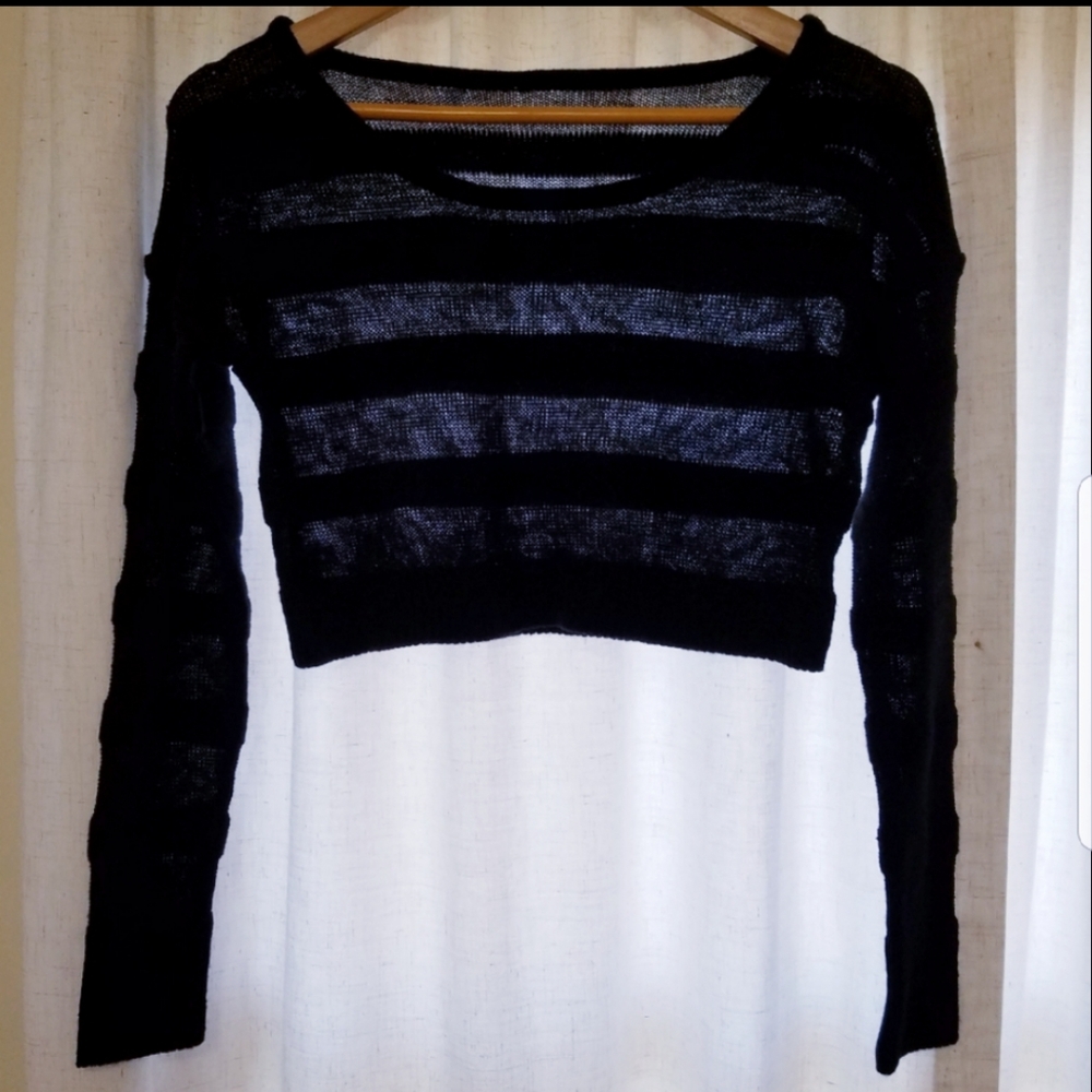 NWOT BCBG maxazria cropped mesh sweater small